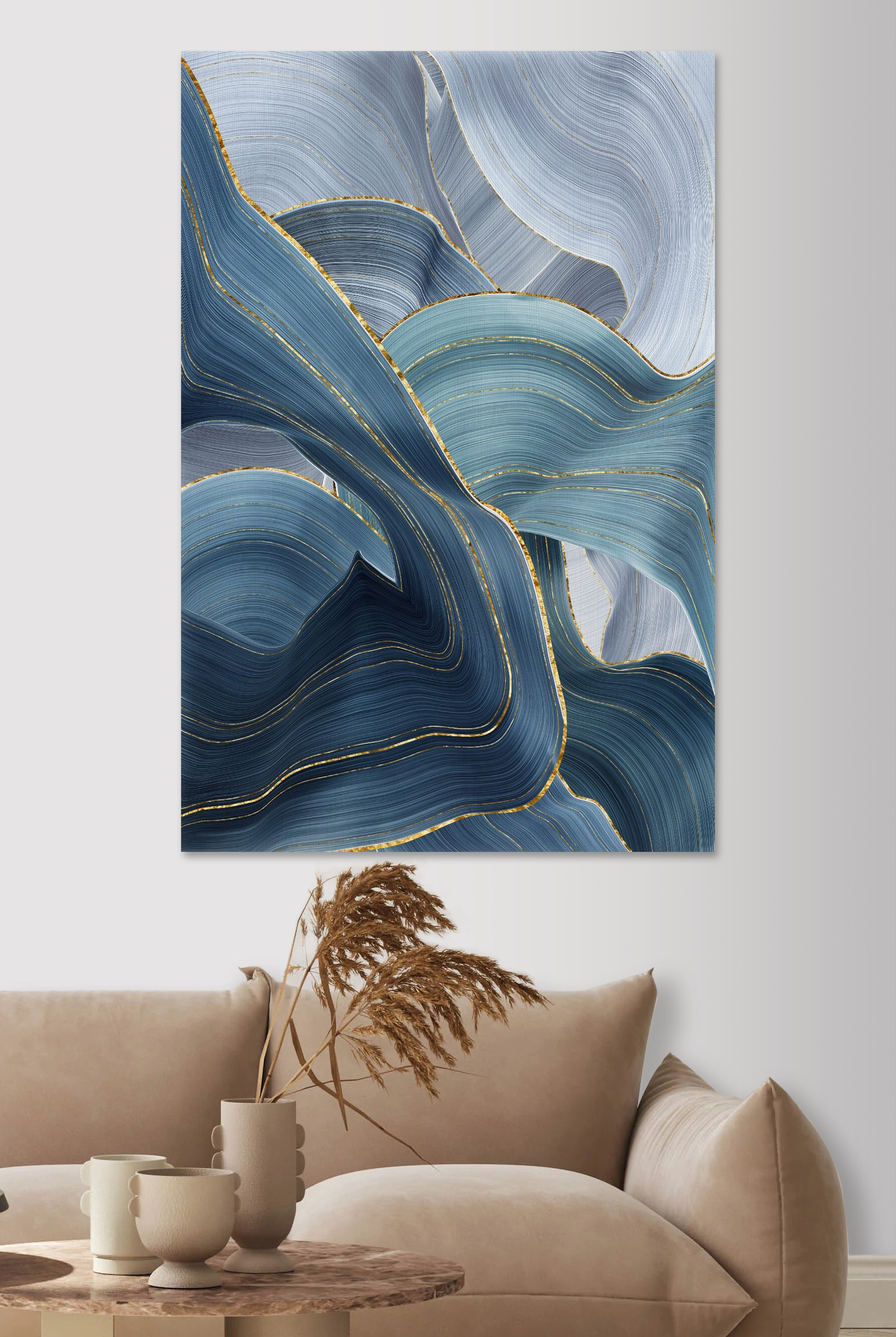 A close up of a painting