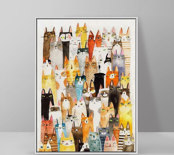 Quadri A group of cats in a large group (COD: s01036)