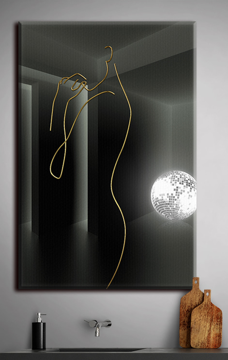 Quadri Quadri Curve eleganti in uno spazio buio (COD: s02072)