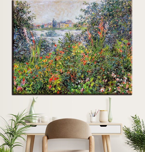 Quadri Quadri Un dipinto raffigurante un giardino con fiori e alberi (COD: s04136)