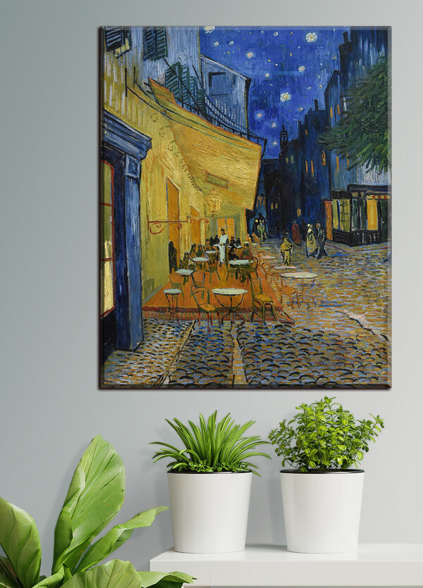 Quadri A painting of a street with tables and chairs (COD: s12313)