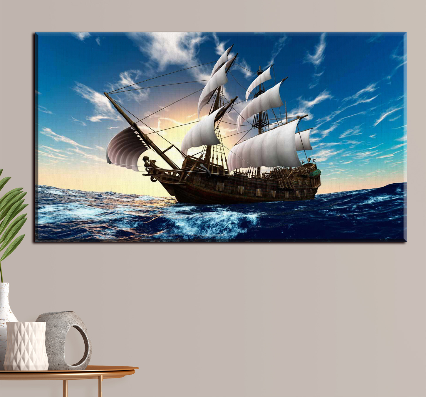 A ship in the water