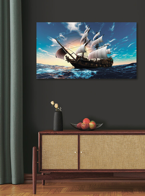 A ship in the water