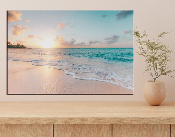 Quadri Quadri Una spiaggia con le onde e il tramonto (COD: s28661)