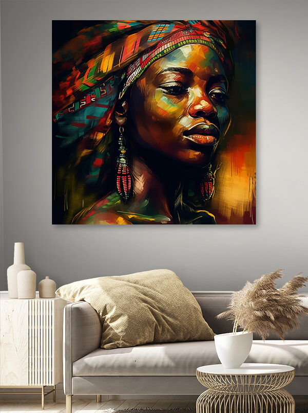 A woman with a head wrap