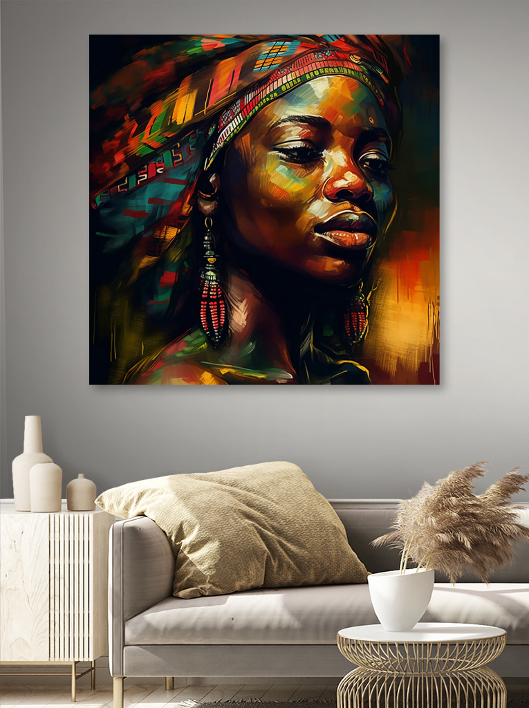 A woman with a head wrap