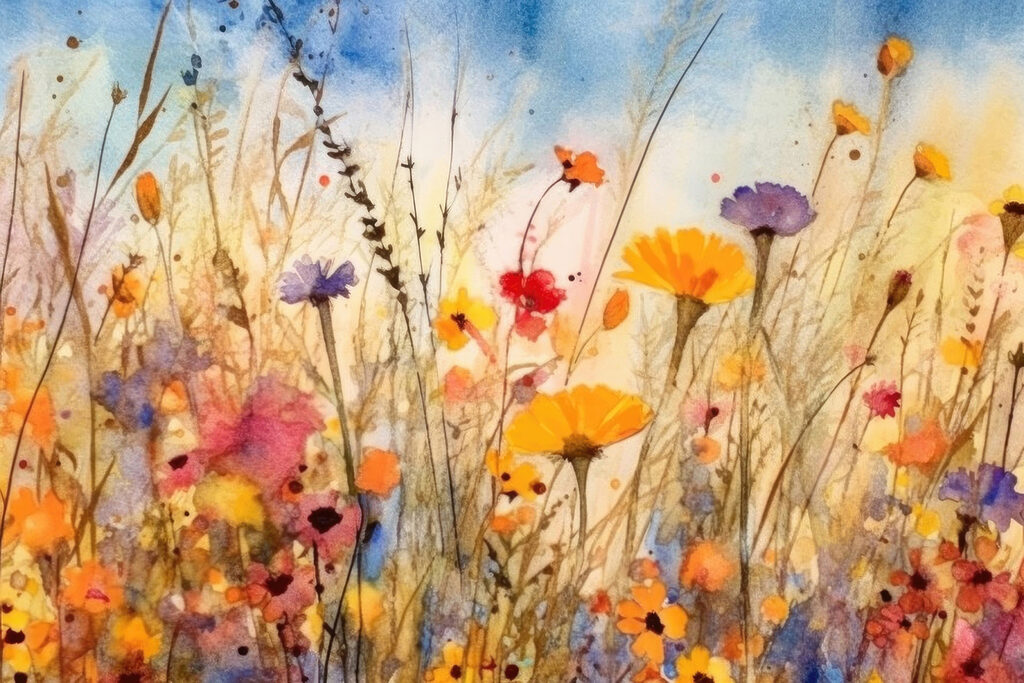 A watercolor painting of flowers A watercolor painting of flowers