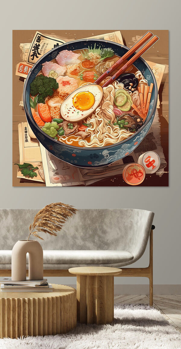 Quadri Quadri Una ciotola di ramen con le bacchette e un uovo (COD: s32121)