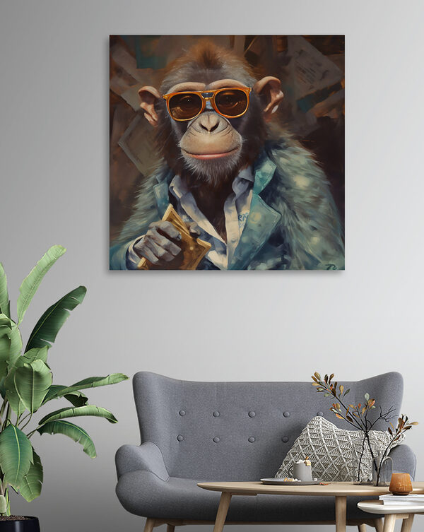 A monkey wearing sunglasses and a suit A monkey wearing sunglasses and a suit