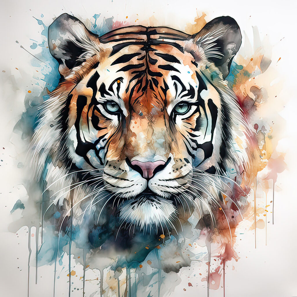 A painting of a tiger A painting of a tiger