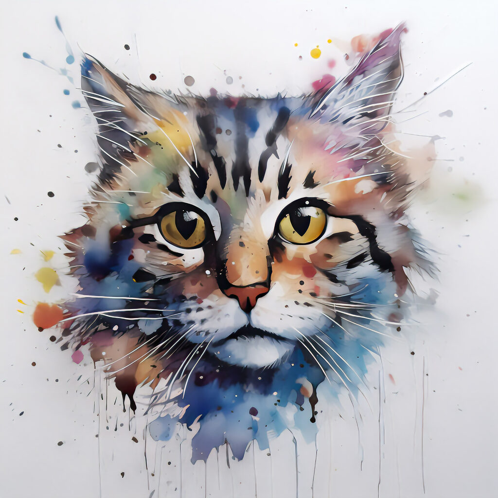 A painting of a cat A painting of a cat
