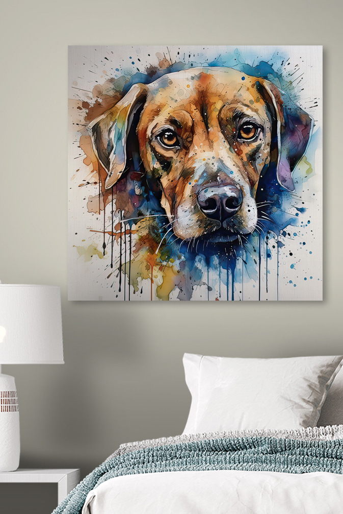 A painting of a dog