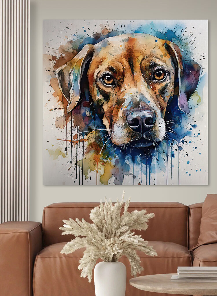 A painting of a dog