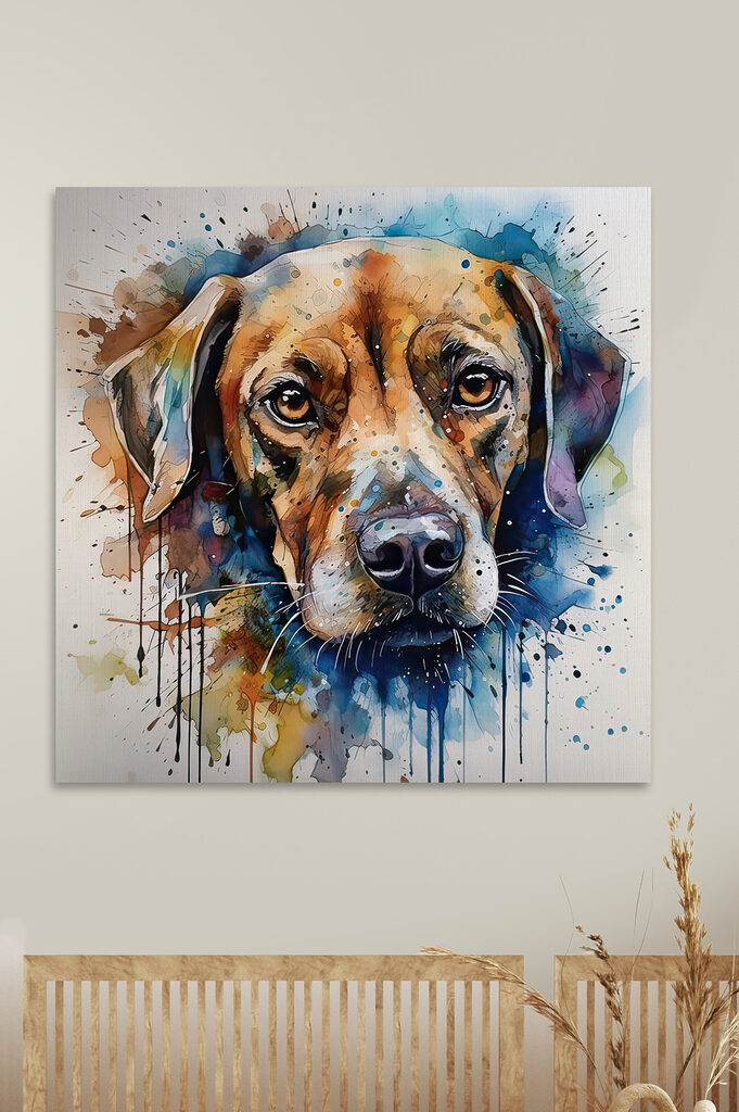 A painting of a dog