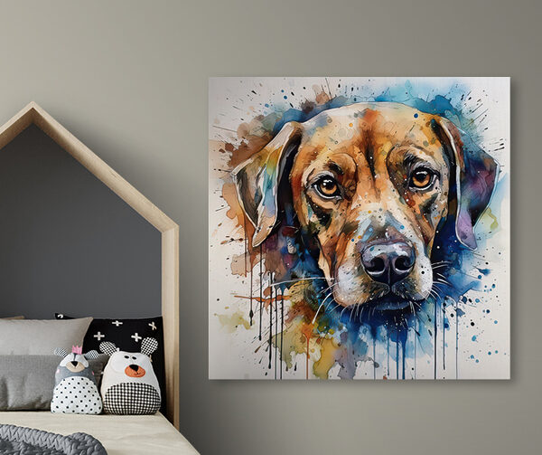 A painting of a dog