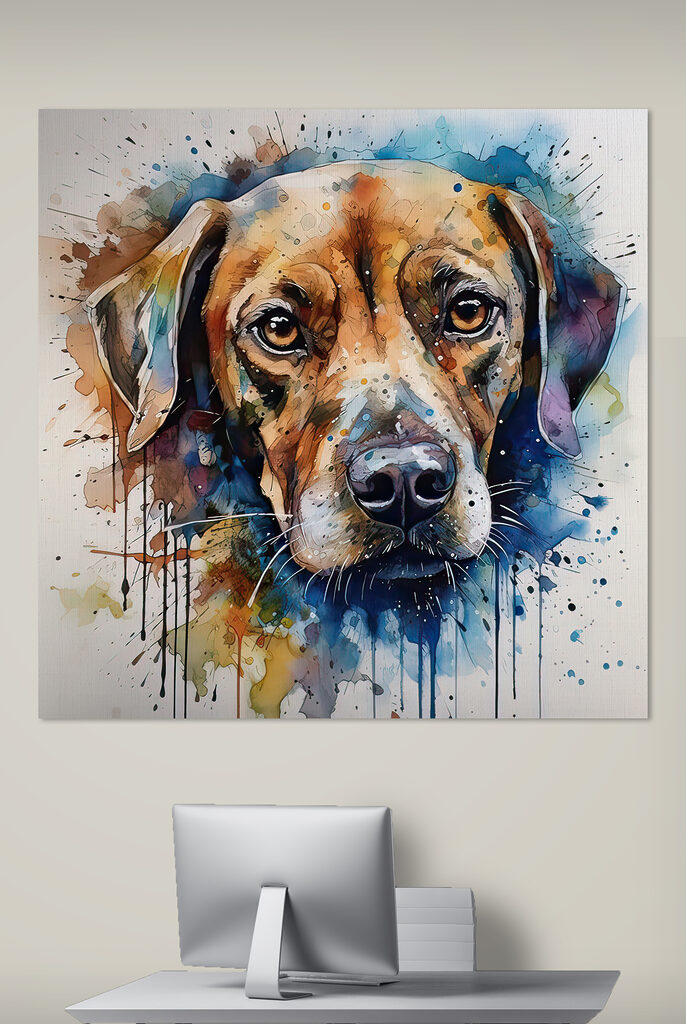 A painting of a dog