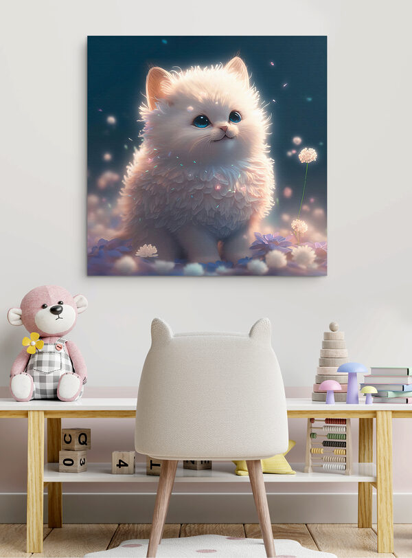 Quadri Quadri Un gatto bianco e soffice con gli occhi blu (COD: s31842)