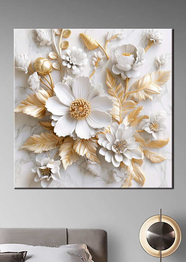 Quadri Elegante motivo floreale nei toni del crema e del beige (COD: s32778) Quadri Quadri Elegante motivo floreale nei toni del crema e del beige (COD: s32778)