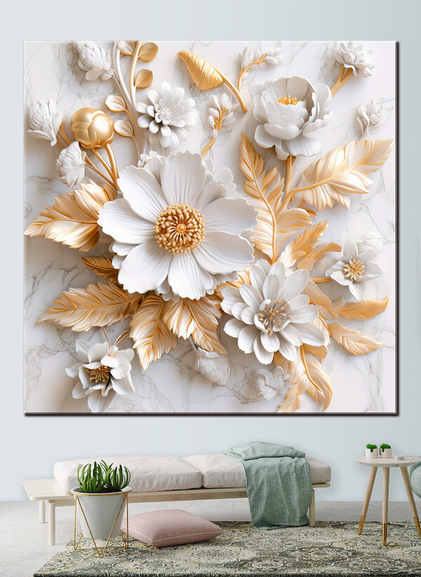 Elegant Floral Design in Cream and Beige