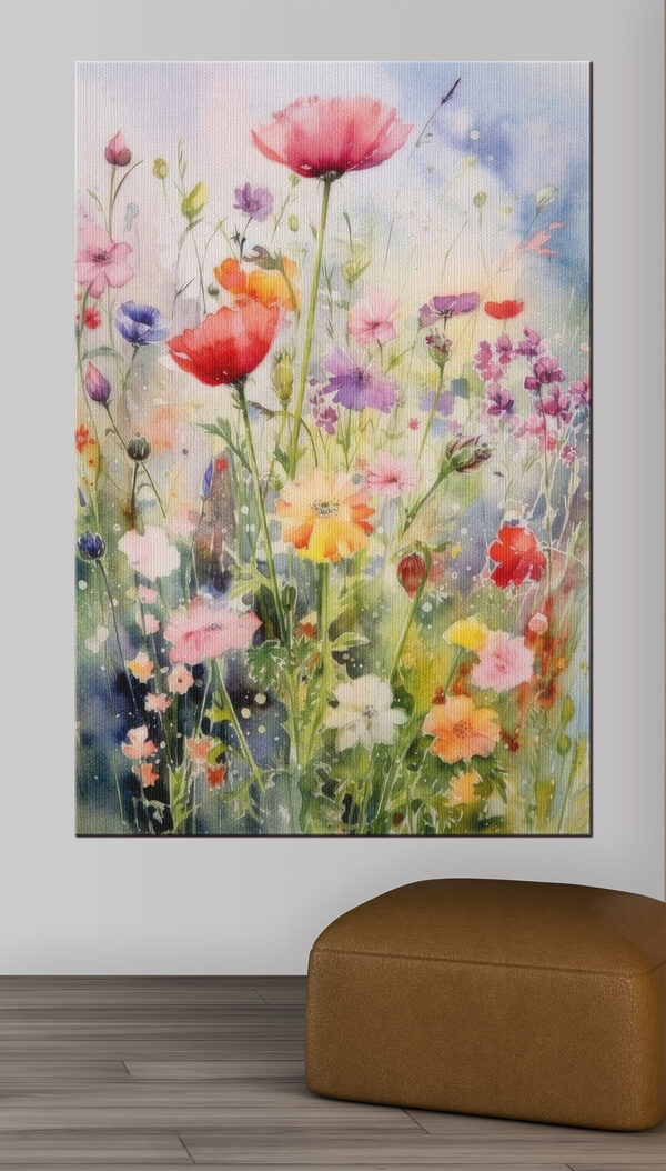 Quadri A painting of flowers in a field (COD: s33672)