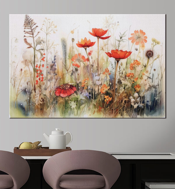 Quadri Un dipinto raffigurante fiori e piante