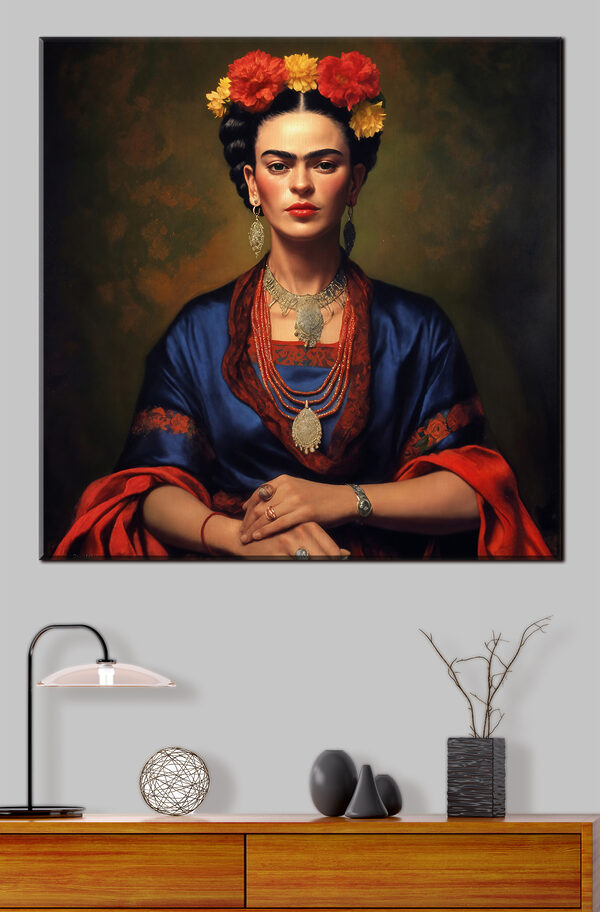 A painting of a woman with flowers in her hair A painting of a woman with flowers in her hair