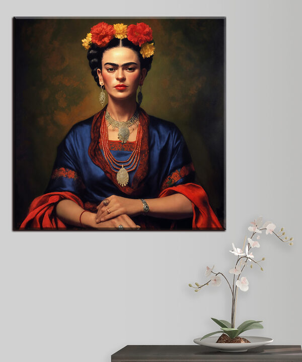 A painting of a woman with flowers in her hair A painting of a woman with flowers in her hair