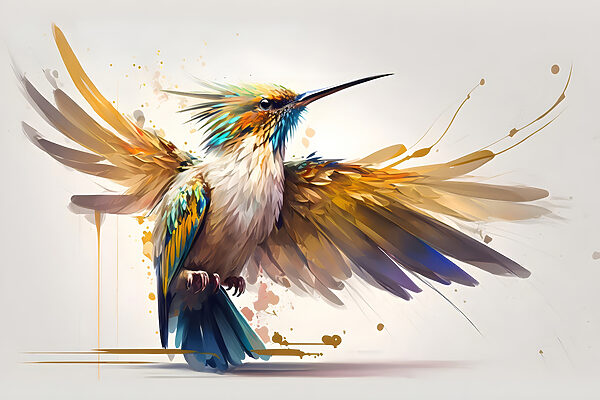 A bird with wings spread