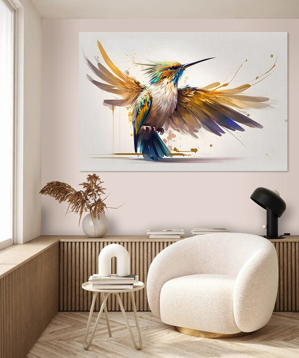 A bird with wings spread