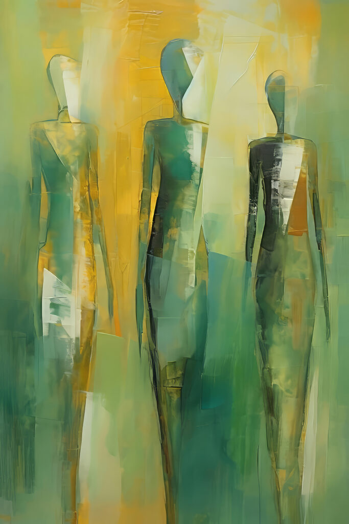 A painting of a group of people