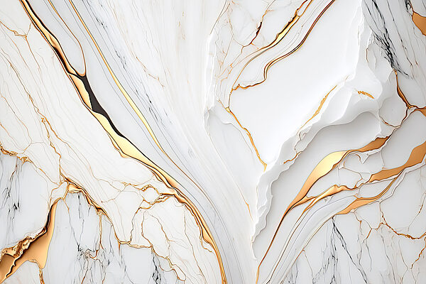 Elegant marble with amber swirls