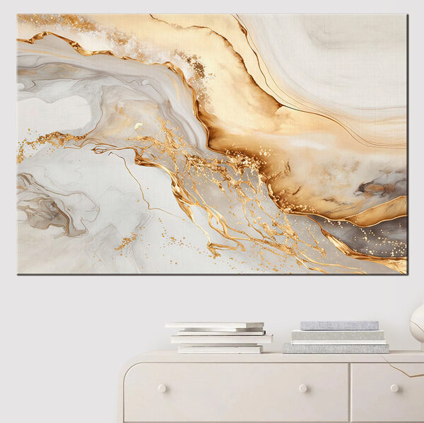 Quadri Quadri Eleganti volute color crema e ambra (COD: s34129)