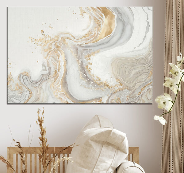 Quadri Quadri Eleganti volute color crema e ambra (COD: s34133)