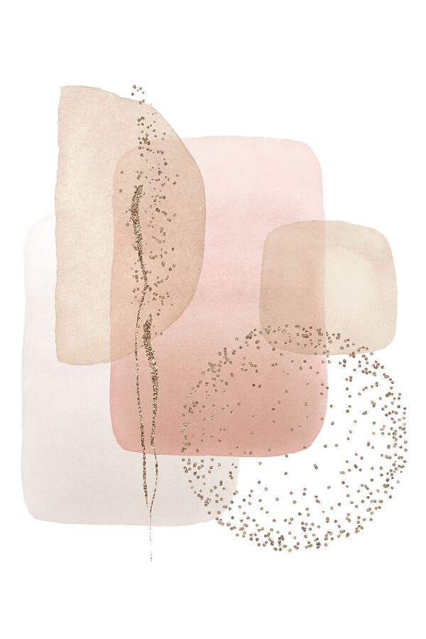 A watercolor painting of squares and dots