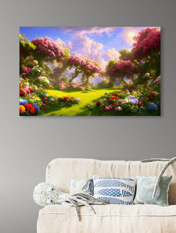 Quadri Quadri Un paesaggio con alberi e fiori (COD: s34726)