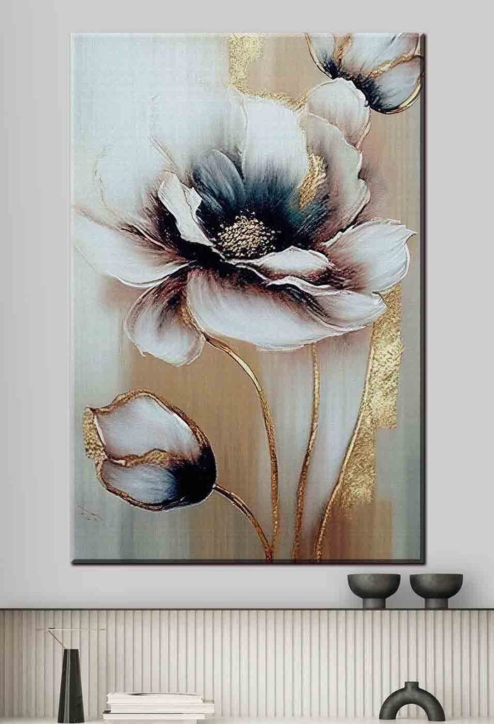 A painting of a flower
