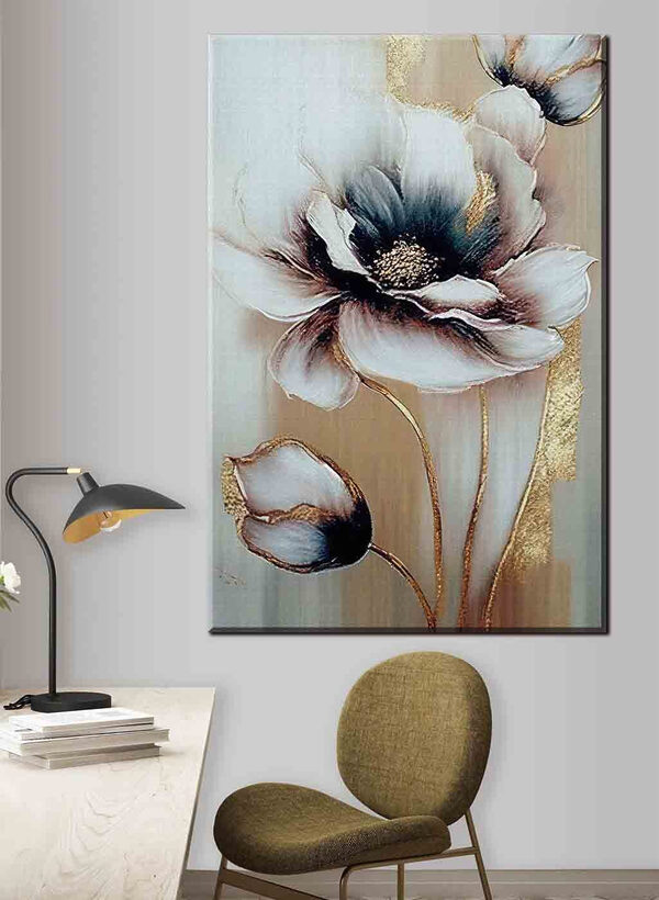 A painting of a flower