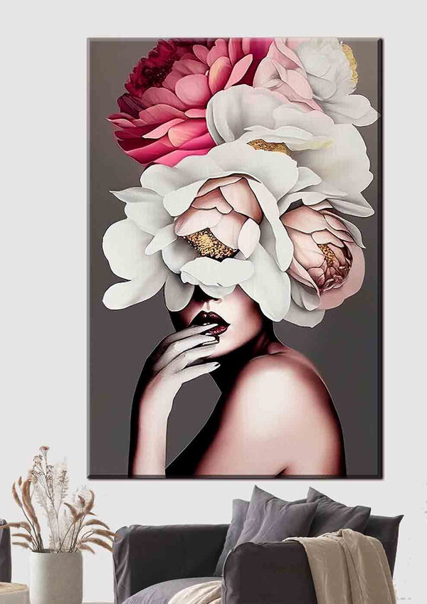A woman with flowers on her head A woman with flowers on her head