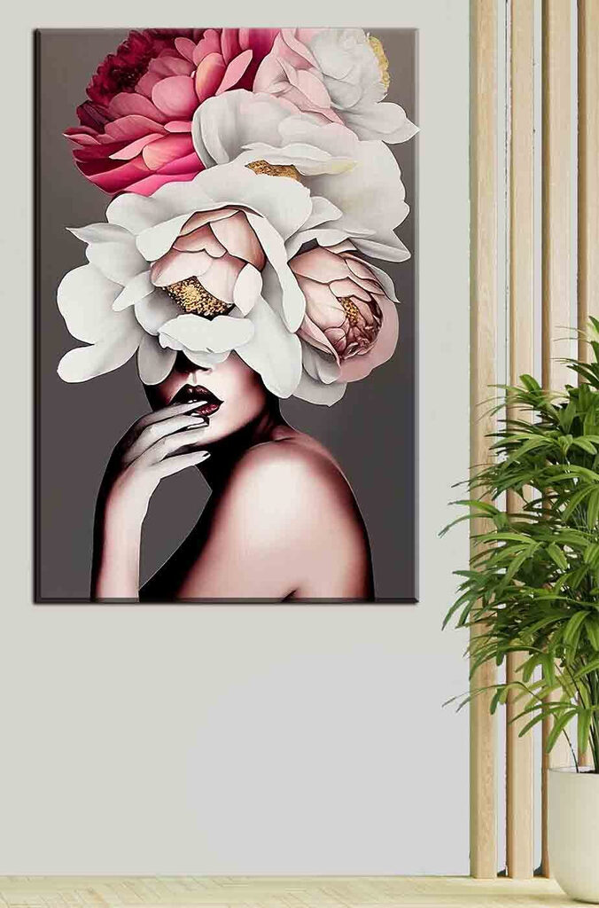 A woman with flowers on her head A woman with flowers on her head