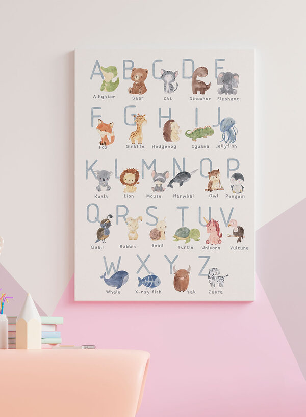 Quadri Quadri Un poster con animali e lettere (COD: s34897)