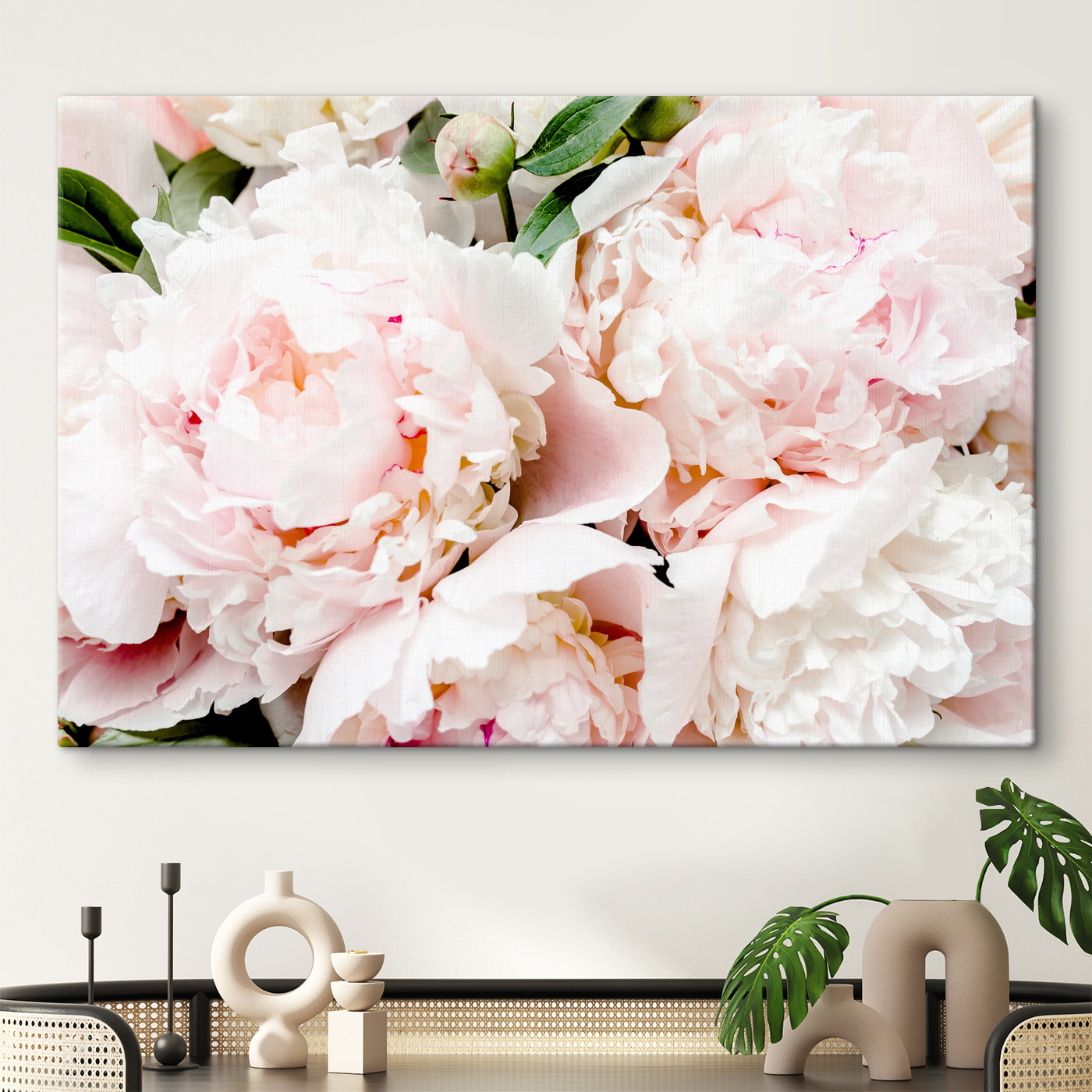 A group of pink flowers