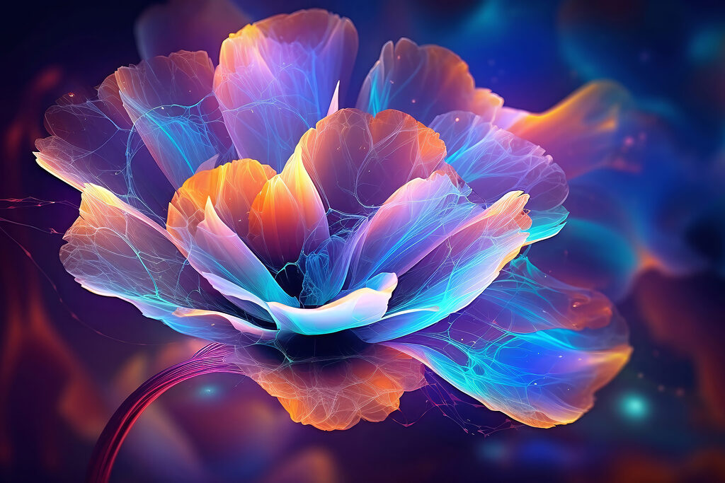 A flower with colorful petals