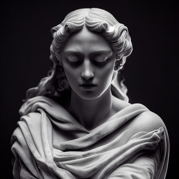 A statue of a woman