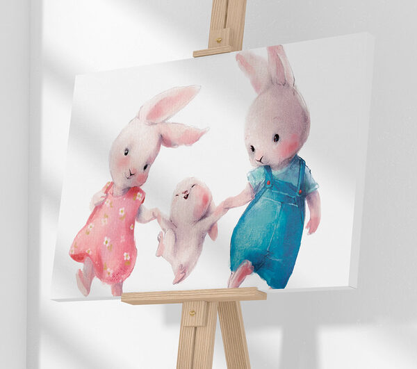 Quadri A group of bunnies holding hands (COD: s34997)