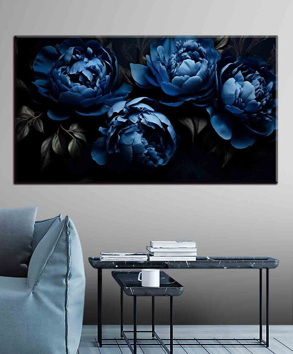 A group of blue flowers