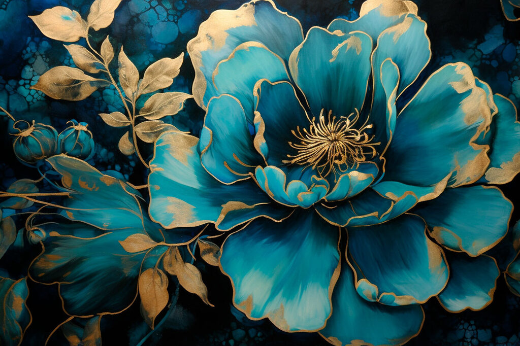 A painting of a flower A painting of a flower