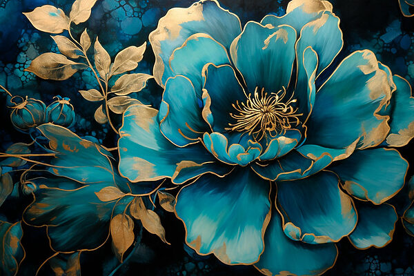 A painting of a flower A painting of a flower