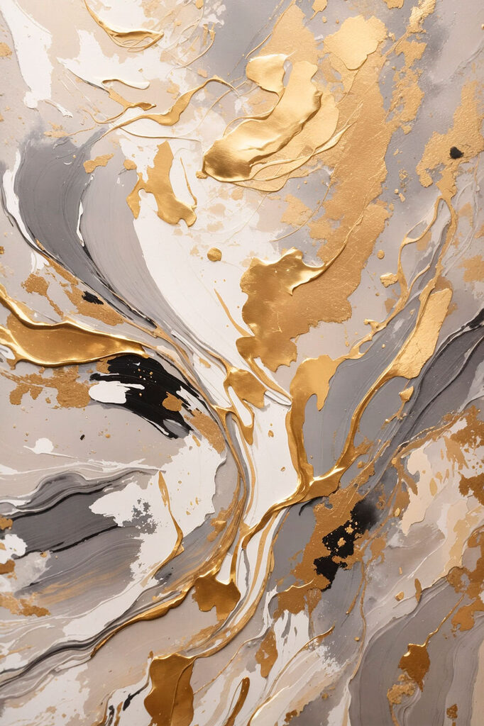 A close up of a painting