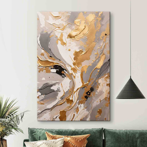 A close up of a painting