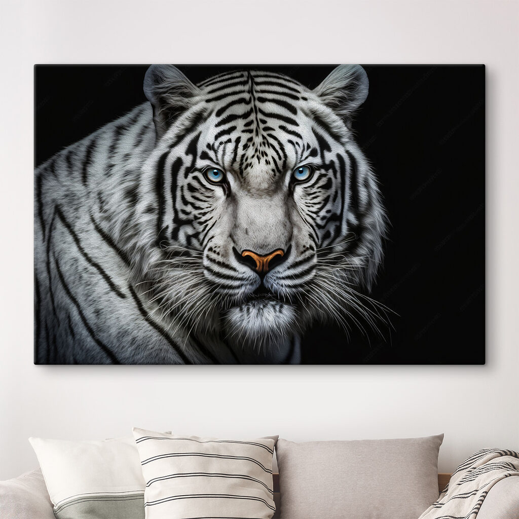 A white tiger with blue eyes A white tiger with blue eyes
